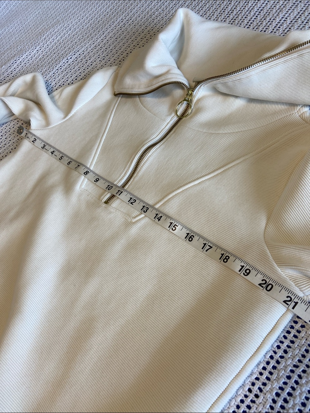 Varley Vine oversized collar gold tone half zip drop shoulders OS Size X Small - Picture 13 of 13